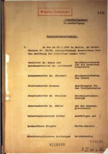 Page 1 of the Wannsee Protocol