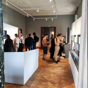 Visitors in one of the museum galleries